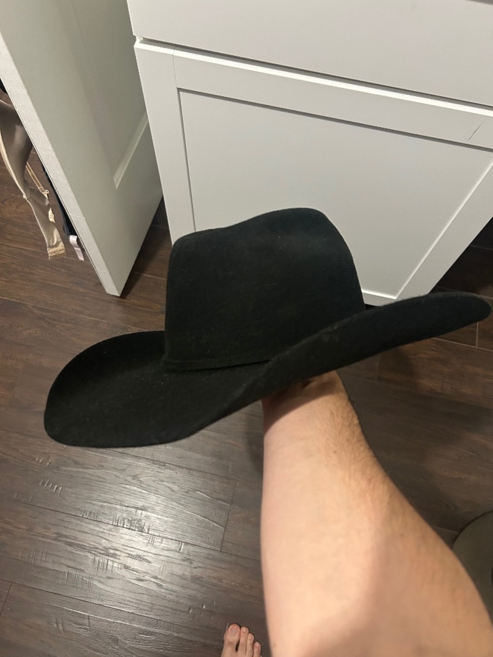 7 3/8” Black felt cowboy hat